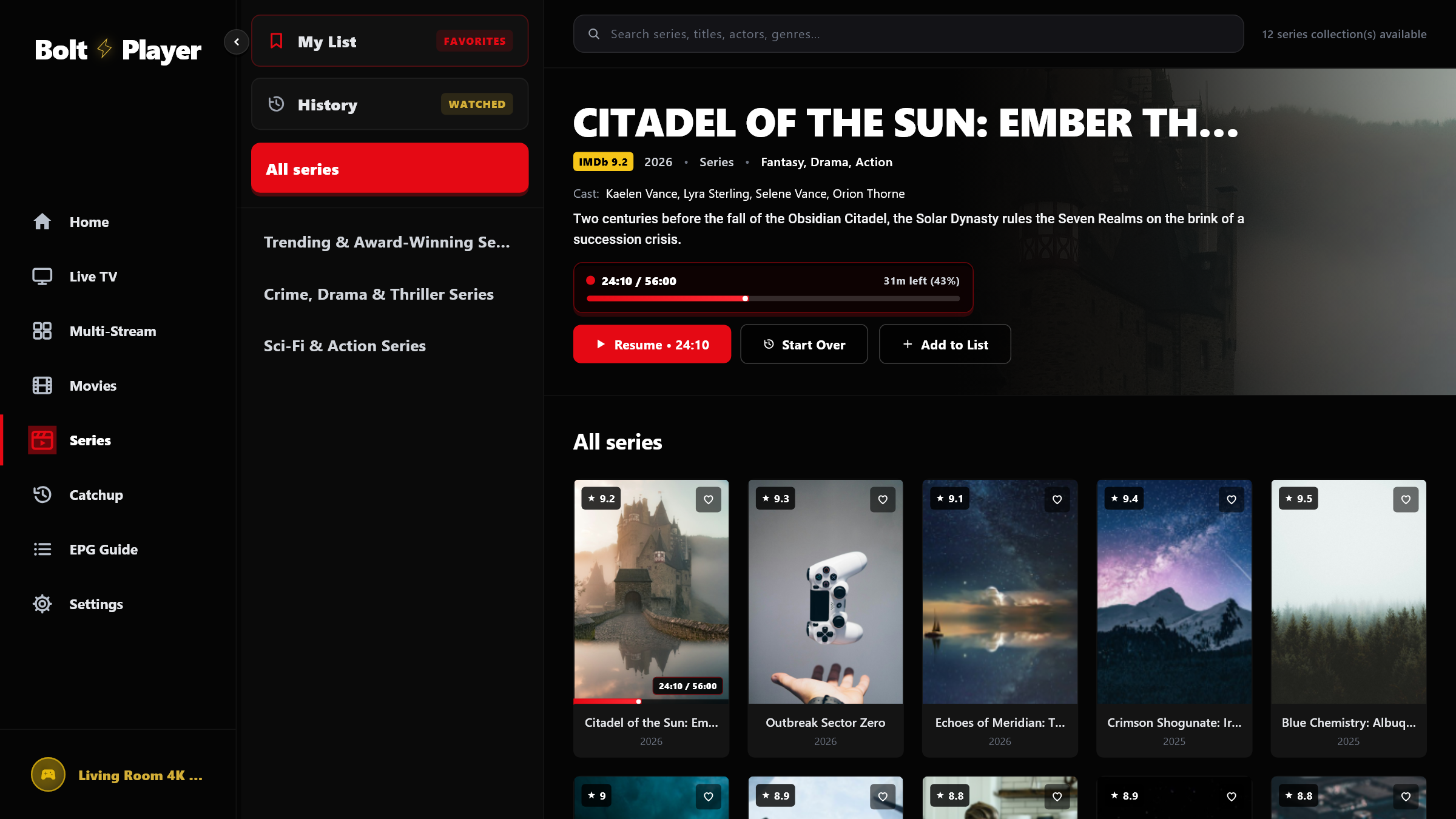 Dedicated Movies & Series Workspaces + In-Player Episodes Drawer